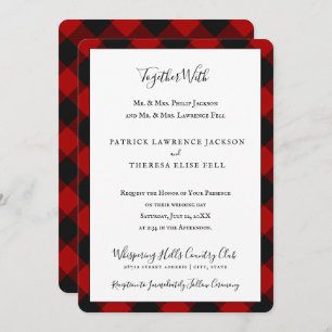 MacGregor   Rob Roy   Buffalo Plaid Red Tartan Invitation