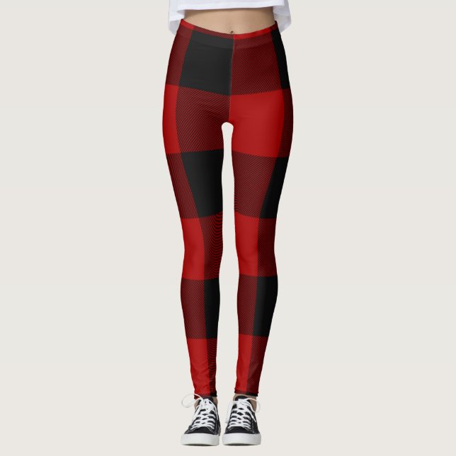 MacGregor | Rob Roy | Buffalo Plaid Red Tartan Leggings (Front)