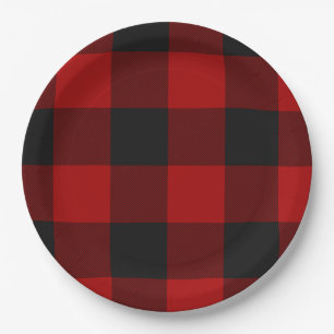 MacGregor   Rob Roy   Buffalo Plaid Red Tartan Paper Plate