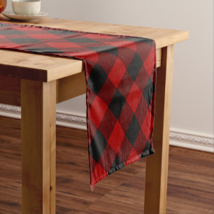 MacGregor   Rob Roy   Buffalo Plaid Red Tartan Short Table Runner