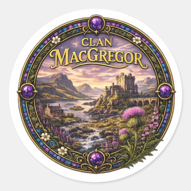 MacGregor Scottish Clan Classic Round Sticker (Front)
