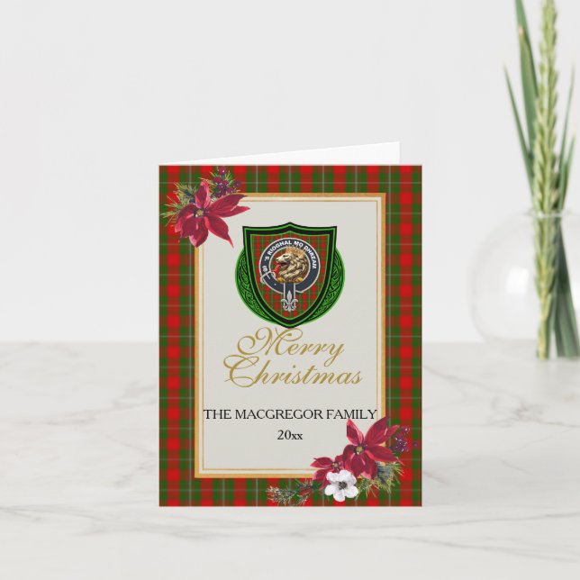 MacGregor Scottish Clan Tartan & Crest Card (Front)
