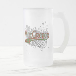 MacGregor Tartan Grunge Frosted Glass Beer Mug