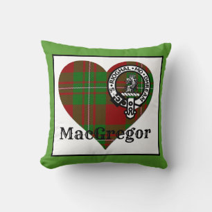 MacGregor Tartan Heart & Crest Throw Pillow