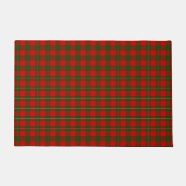 MacGregor tartan red green plaid Doormat (Front)