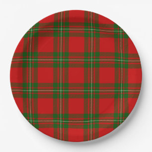 MacGregor tartan red green plaid Paper Plate