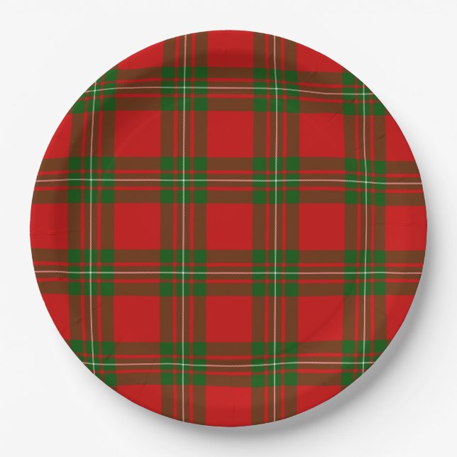 MacGregor tartan red green plaid Paper Plate (Front)
