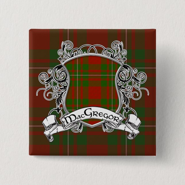 MacGregor Tartan Shield 15 Cm Square Badge (Front)