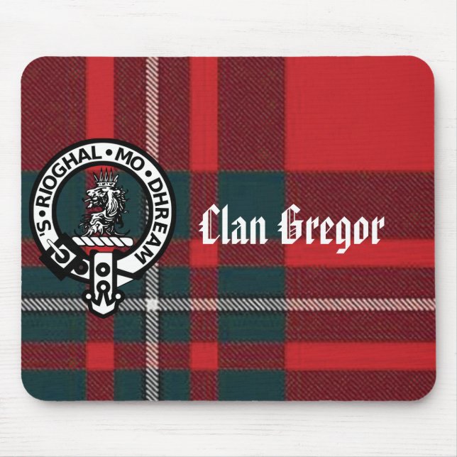 MacGregorPlaid, Gregor Badge, Clan Gregor Mouse Mat (Front)