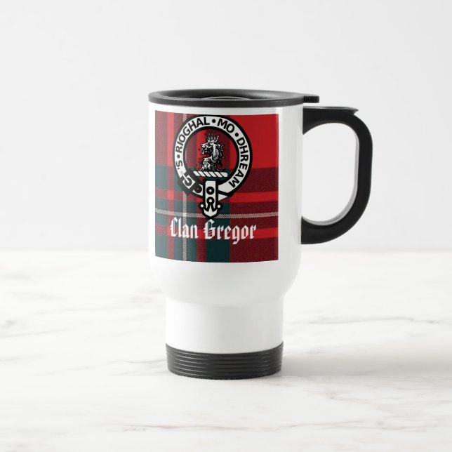 MacGregorRed1, Gregor Badge, Clan Gregor, MacGr... Travel Mug (Right)