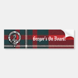 MacGregorRed1, Gregor Badge, Gregor's On Board! Bumper Sticker
