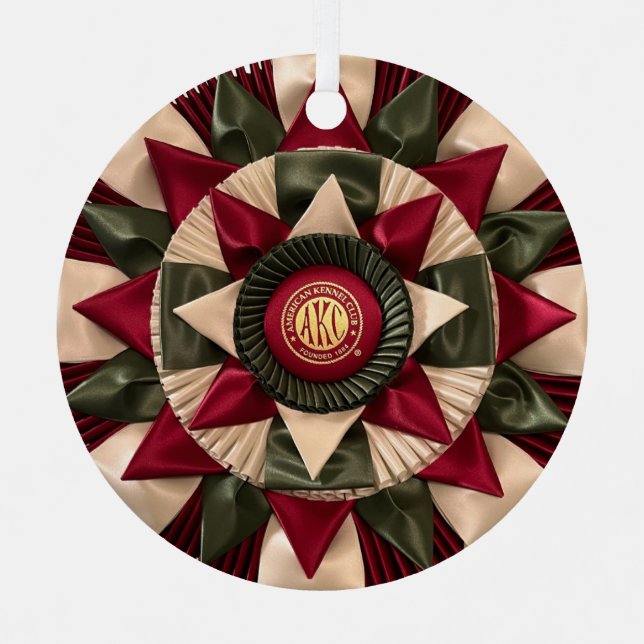 MACH Dog Agility Rosette Custom Christmas Metal Tree Decoration (Front)