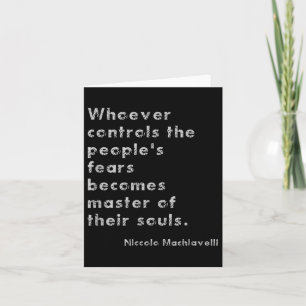 Machiavelli Anti-authoritarianism Philosophy Quote Card