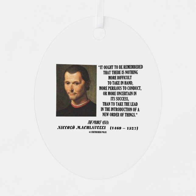 Machiavelli Lead Introduction New Order Of Things Metal Tree Decoration (Front)