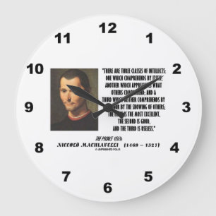 Machiavelli Three Classes Of Intellects Quote Large Clock