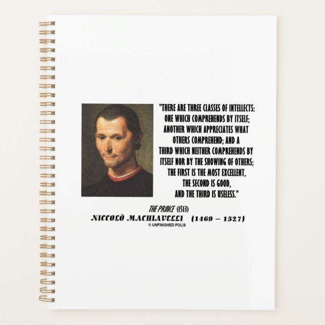 Machiavelli Three Classes Of Intellects Quote Planner (Front)