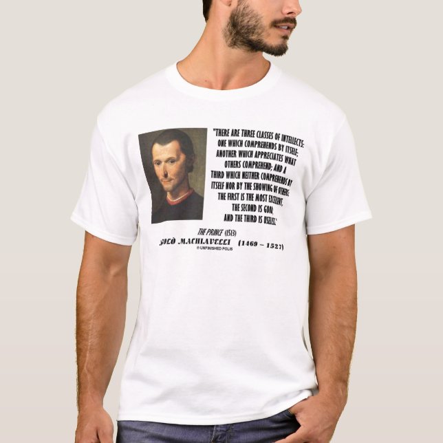 Machiavelli Three Classes Of Intellects Quote T-Shirt (Front)
