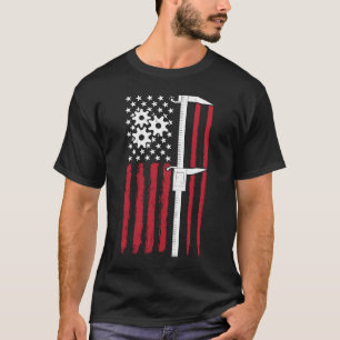 Machine Caliper  Machinist American Flag Tools Dia T-Shirt