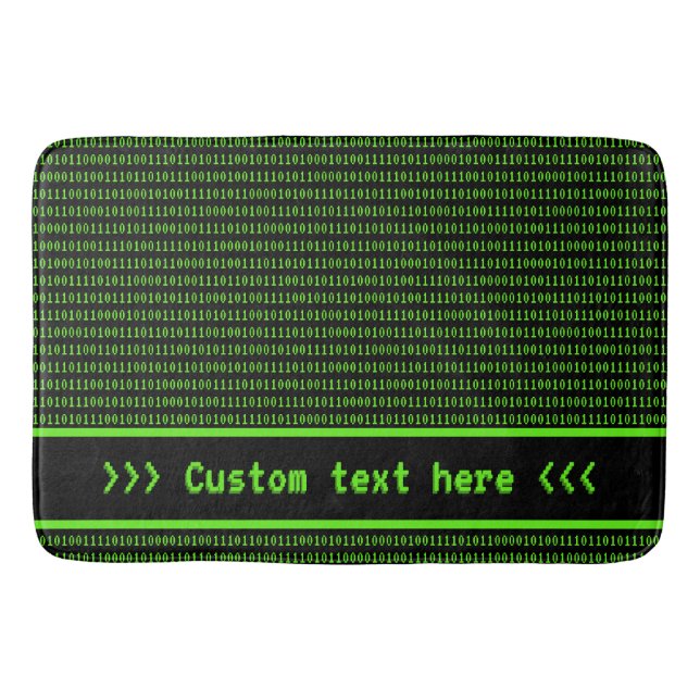 Machine Code Black & Green - Your Message Men's Bath Mat (Front)