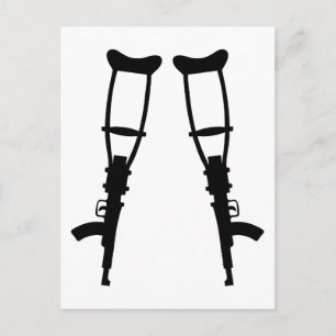 Machine Gun Crutches - End War Peace Postcard