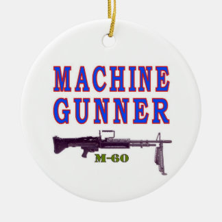 MACHINE GUNNER CERAMIC TREE DECORATION
