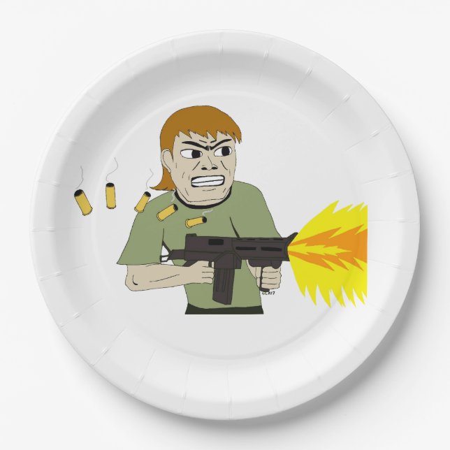 machine gunner paper plate (Front)