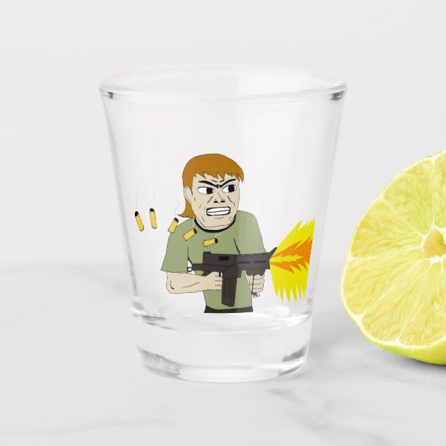 machine gunner  shot glass (Front)