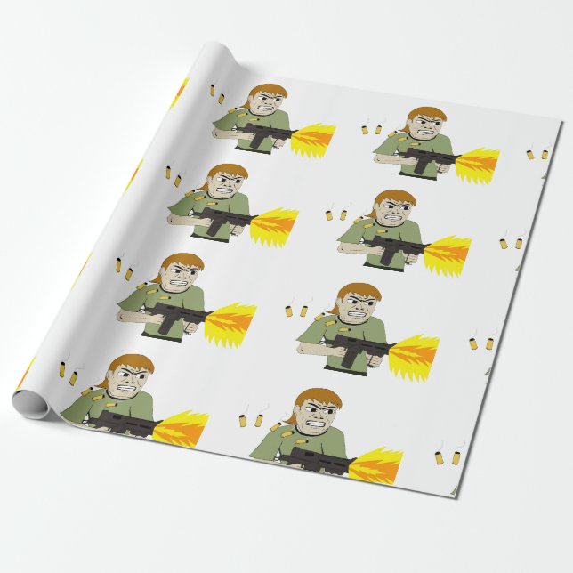machine gunner wrapping paper (Unrolled)