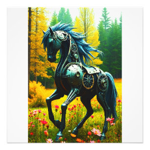 machine horse photo print