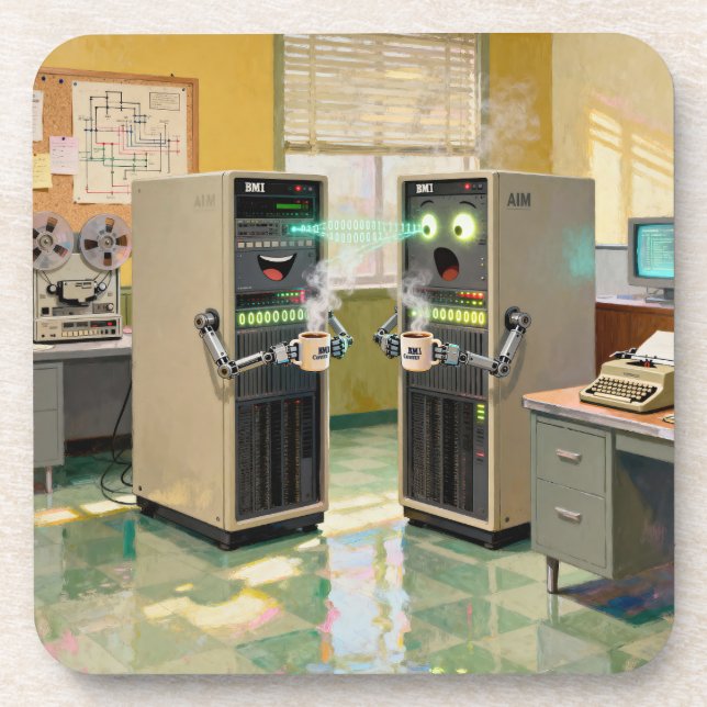 “Machine Language”  -  Humourous Technology        Coaster (Front)