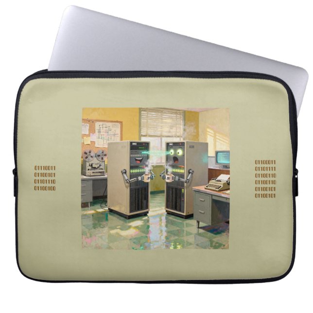 “Machine Language”  -  Humourous Technology        Laptop Sleeve (Front)