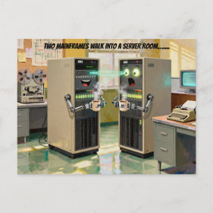 “Machine Language” - Humourous Technology Postcard