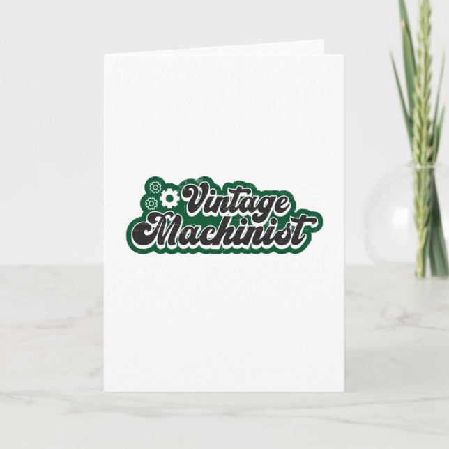 Machine Mechanic CNC Machinist Retro Funny Gift Card (Front)