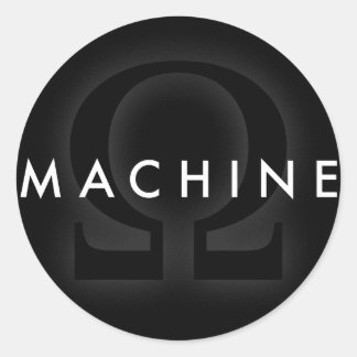 machine omega classic round sticker