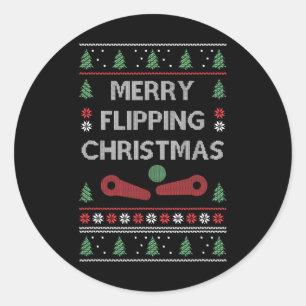 Machine Retro Arcade Game Gamer Pinball Christmas  Classic Round Sticker