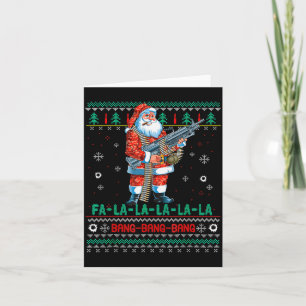 Machine Santa Claus Gun Lover Ugly Christmas Sweat Card