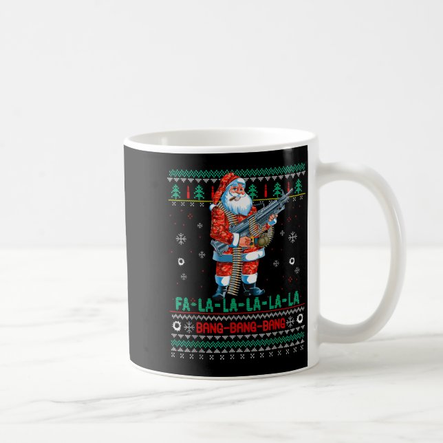 Machine Santa Claus Gun Lover Ugly Christmas Sweat Coffee Mug (Right)