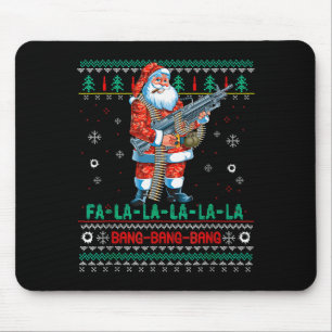 Machine Santa Claus Gun Lover Ugly Christmas Sweat Mouse Mat
