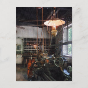 Machine Shop With Lantern Postcard