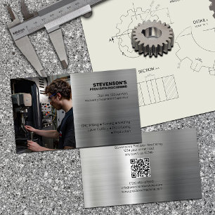 Machining and Metal Fab Aluminium Effect Business Card