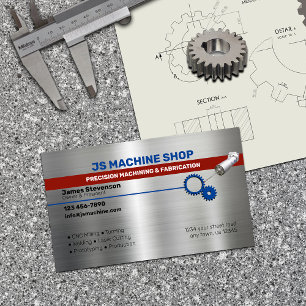 Machining and Metal Fab Aluminium Effects Business Card