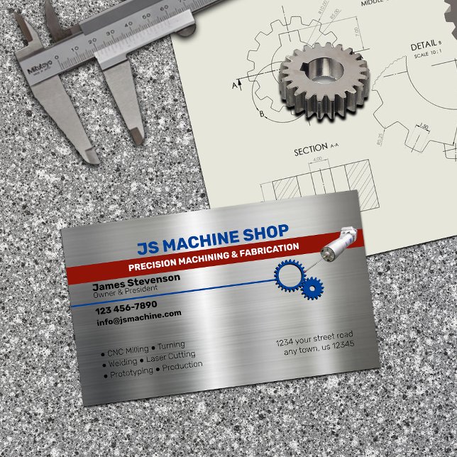 Machining and Metal Fab Aluminium Effects Business Card (Creator Uploaded)