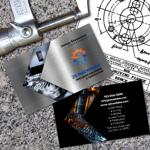 Machining and Metal Fab Aluminium Effects Business Card