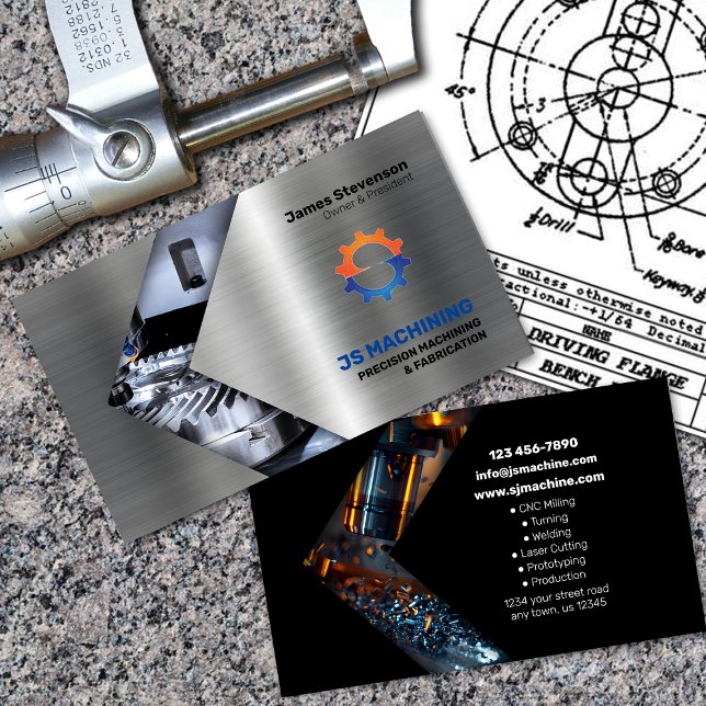 Machining and Metal Fab Aluminium Effects Business Card (Creator Uploaded)