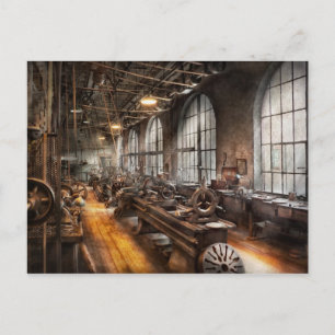 Machinist - A room full of Lathes Postcard