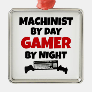 Machinist by Day Gamer by Night Metal Tree Decoration