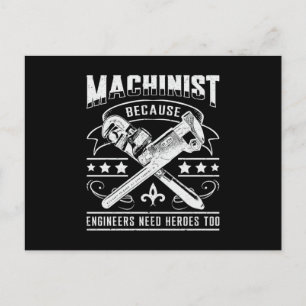 Machinist CNC Machinist Machine Mechanic Gift Idea Postcard