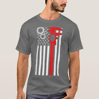 Machinist Flag Tools CNC Machine Operator T-Shirt
