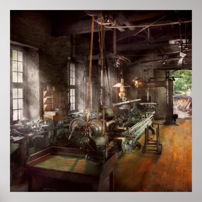 Machinist - Lathe - A long lathe Poster (Front)