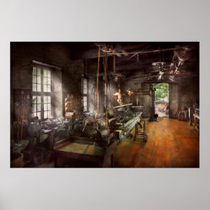 Machinist - Lathe - A long lathe Poster